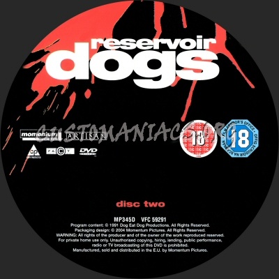 Reservoir Dogs dvd label