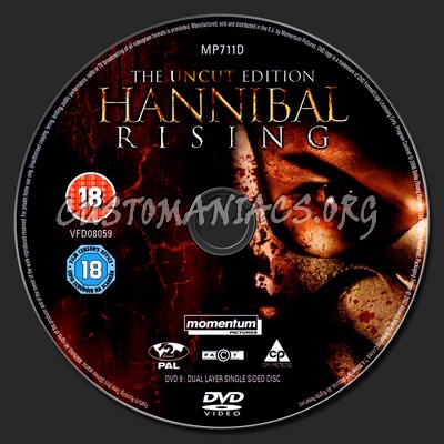 Hannibal Rising dvd label