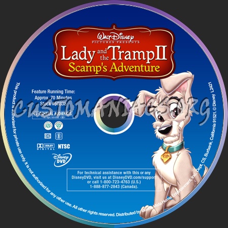 Lady & The Tramp II dvd label
