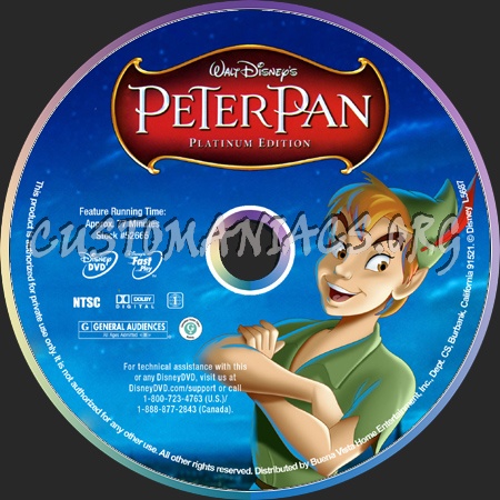 Peter Pan dvd label