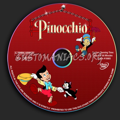 Pinocchio (1940) dvd label