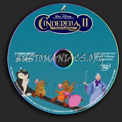 Cinderella II Dreams Come True dvd label