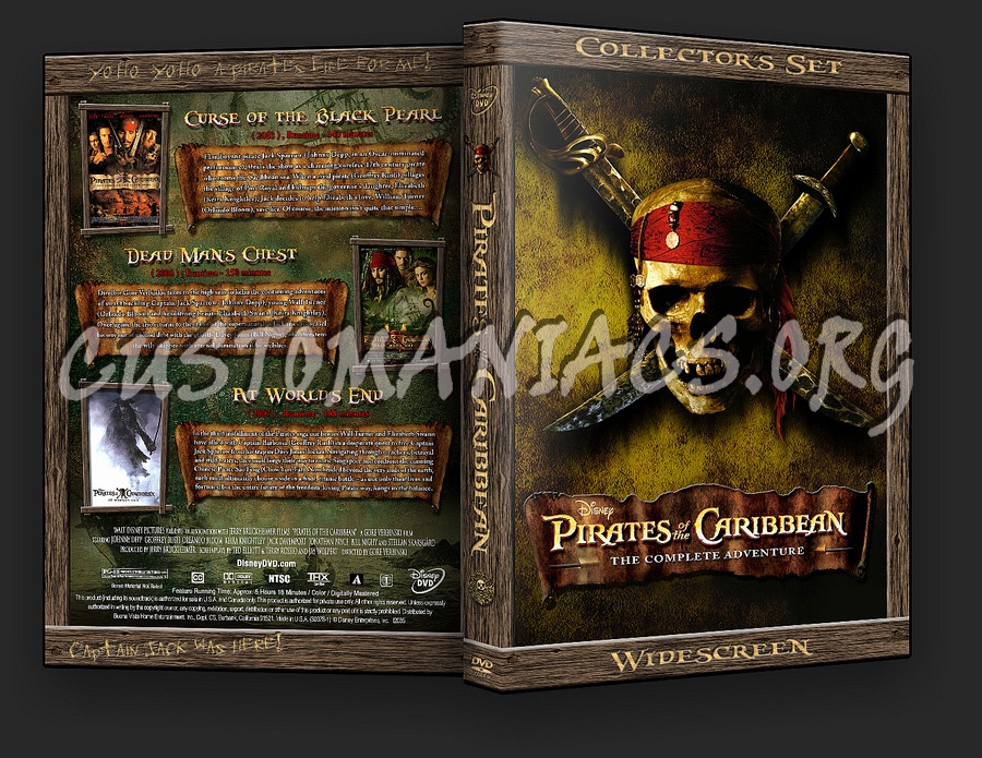 Pirates of The Caribbean trilogy dvd cover