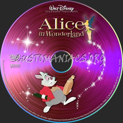 Alice In Wonderland dvd label