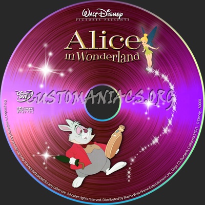 Alice In Wonderland dvd label