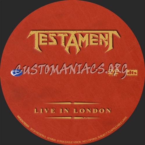 Testament - Live in London dvd label