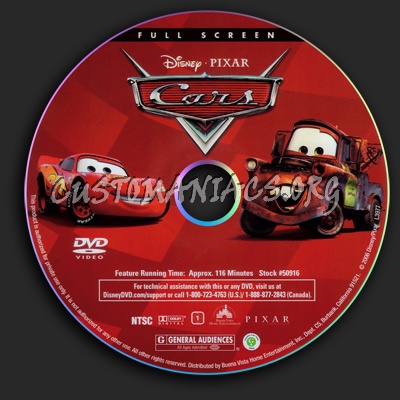 Cars dvd label
