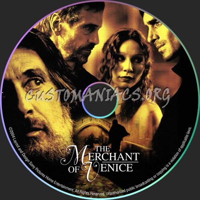 The Merchant Of Venice dvd label