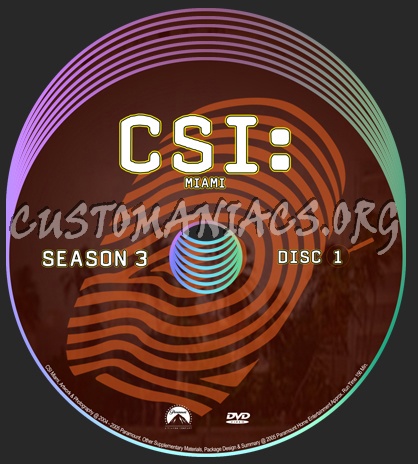 CSI Miami Season 1-4 dvd label