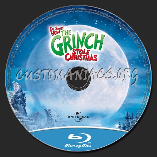 Dr. Seuss'  How the Grinch Stole Christmas blu-ray label