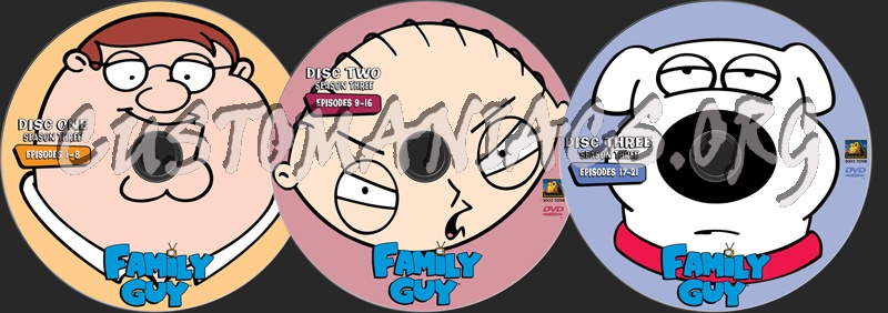 Family Guy Season 3 dvd label