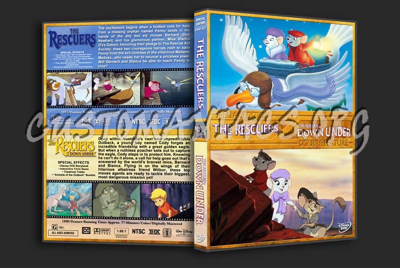 The Rescuers / The Rescuers Down Under Double Feature dvd cover