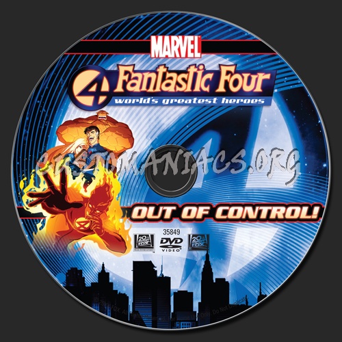 Fantastic 4 World's Greatest Heroes Out of Control! dvd label
