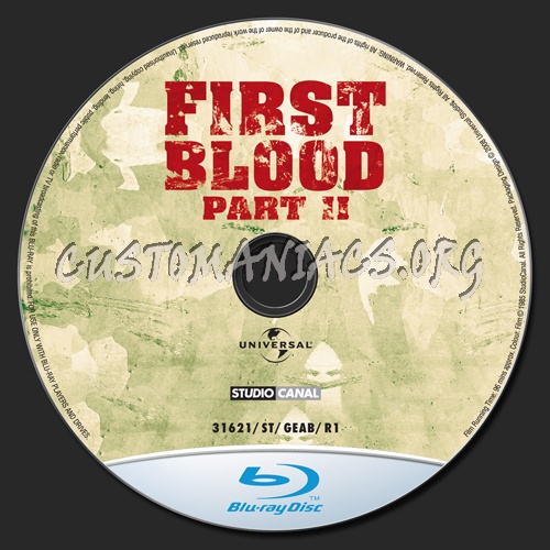 First Blood Part 2 blu-ray label