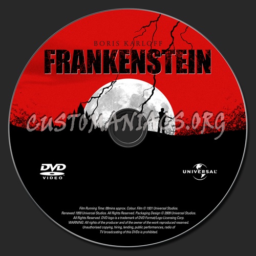 Frankenstein dvd label