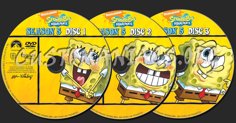 Spongebob Squarepants Season 5 dvd label