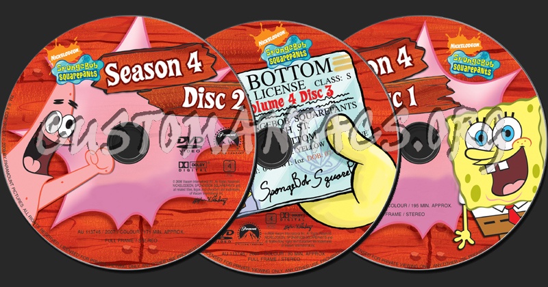 Spongebob Squarepants Season 4 dvd label