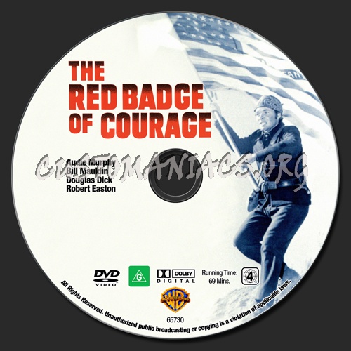 The Red Badge Of Courage dvd label