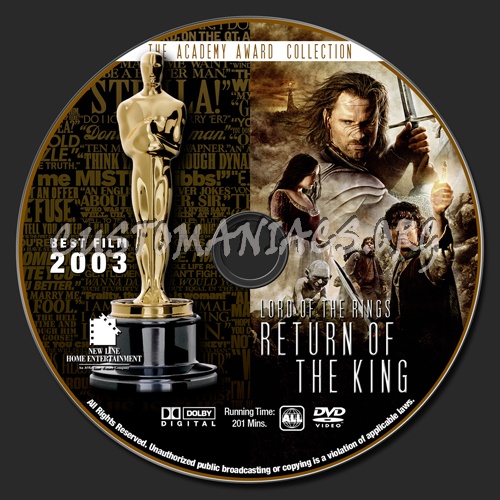 Academy Awards Collection - The Lord Of The Rings - Return Of The King dvd label