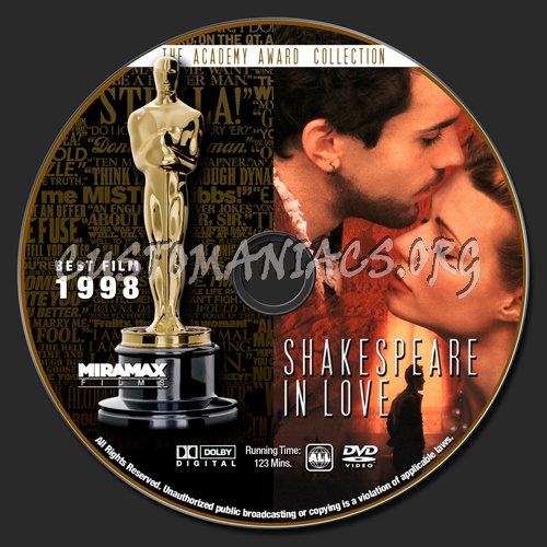 Academy Awards Collection - Shakespeare In Love dvd label