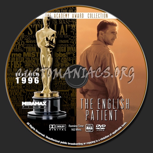 Academy Awards Collection - The English Patient dvd label
