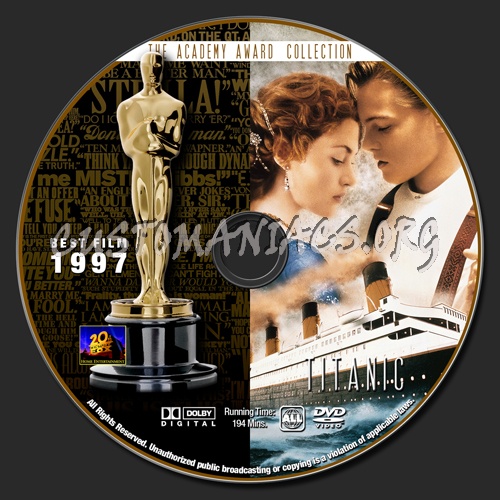 Academy Awards Collection - Titanic dvd label