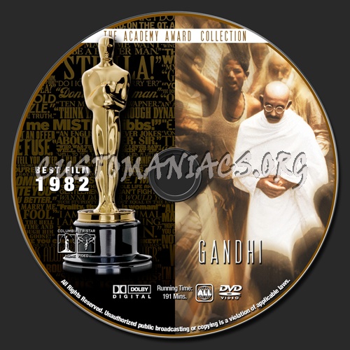 Academy Awards Collection - Gandhi dvd label