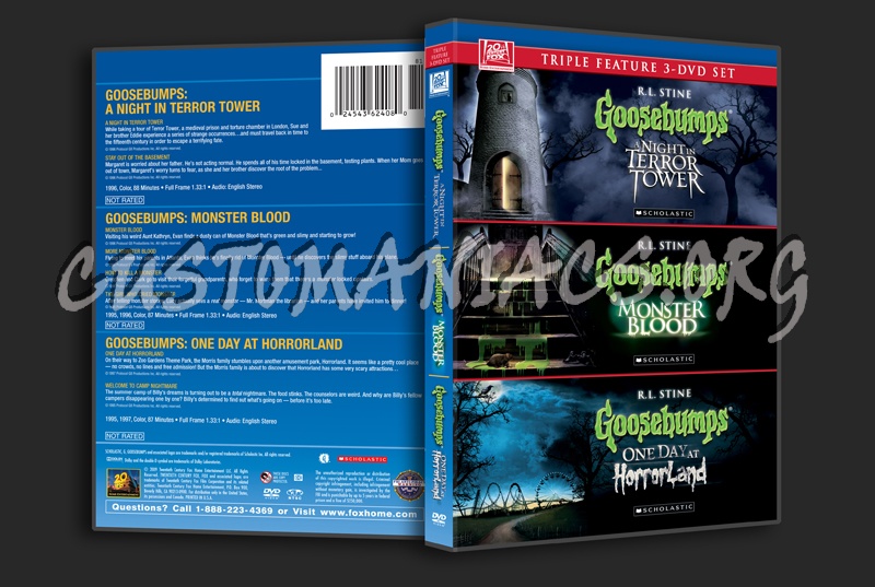 Goosebumps: A Night in Terror Tower / Monster Blood / One Day at Horrorland dvd cover