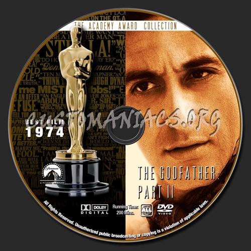 Academy Awards Collection - The Godfather Part II dvd label