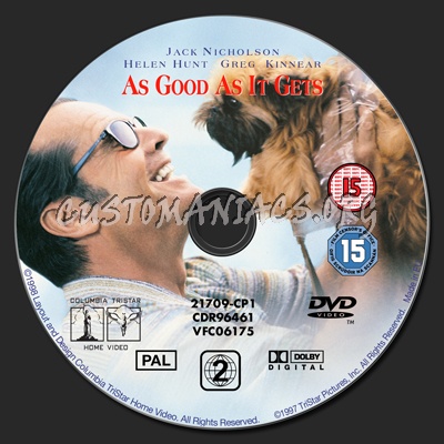 As Good As It Gets dvd label