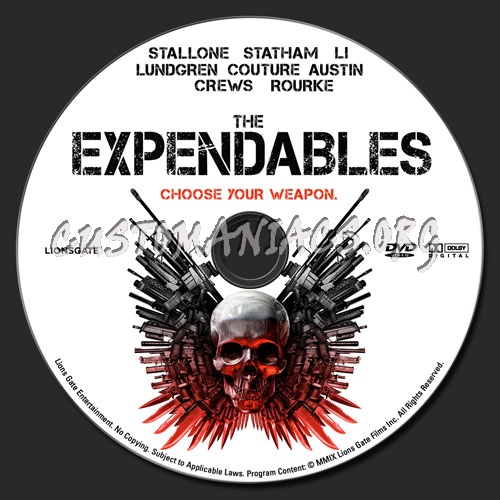 The Expendables dvd label