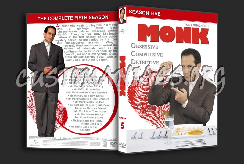 Monk Seasons 1-8 dvd cover