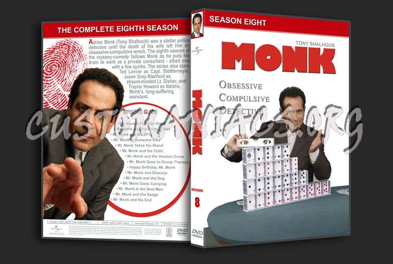 Monk Seasons 1-8 dvd cover