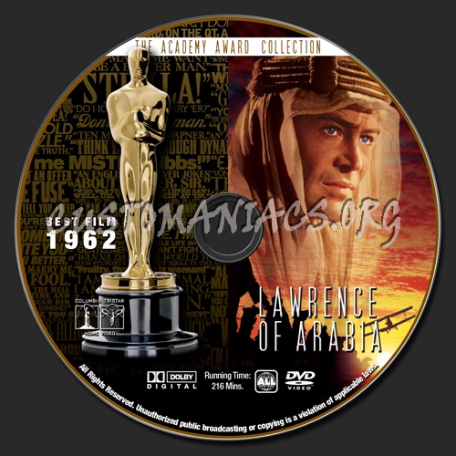 Academy Awards Collection - Lawrence Of Arabia dvd label