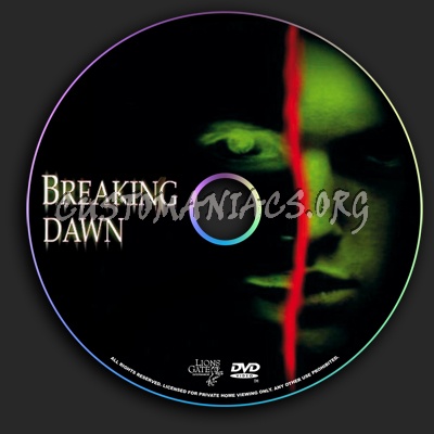 Breaking Dawn dvd label