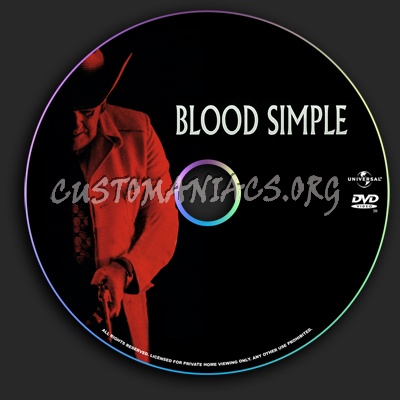 Blood Simple dvd label