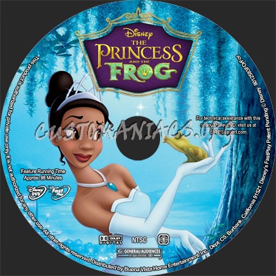 The Princess and the Frog dvd label