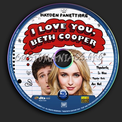 I Love You Beth Cooper blu-ray label