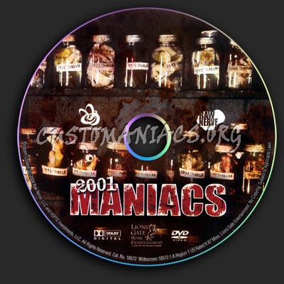 2001 Maniacs dvd label