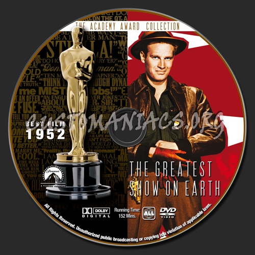 Academy Awards Collection - The Greatest Show On Earth dvd label
