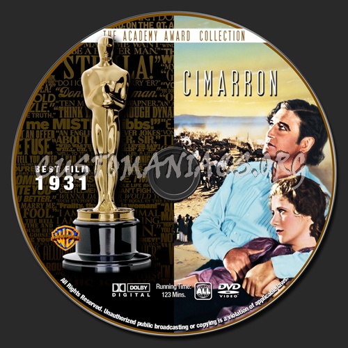 Academy Awards Collection - Cimarron dvd label