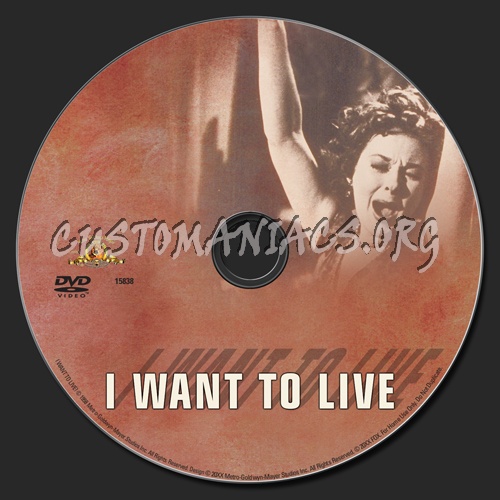 I Want to Live dvd label