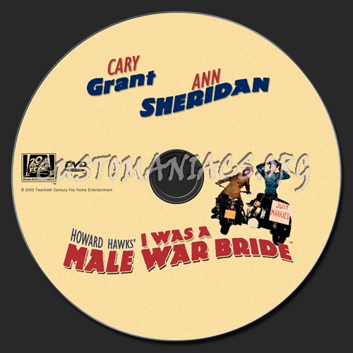 I Was A Male War Bride dvd label