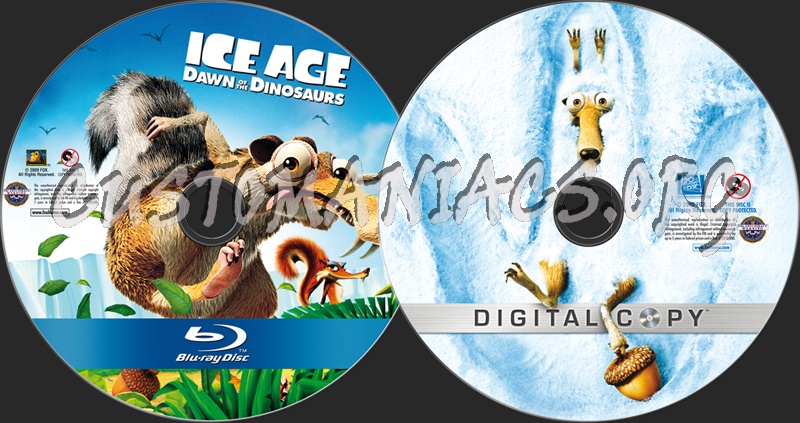 Ice Age 3 : Dawn of the Dinosaurs blu-ray label
