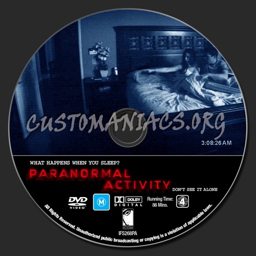 Paranormal Activity dvd label