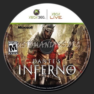 Dante's Inferno Xbox 360 dvd label