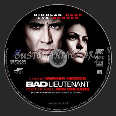 Bad Lieutenant Port of Call New Orleans dvd label