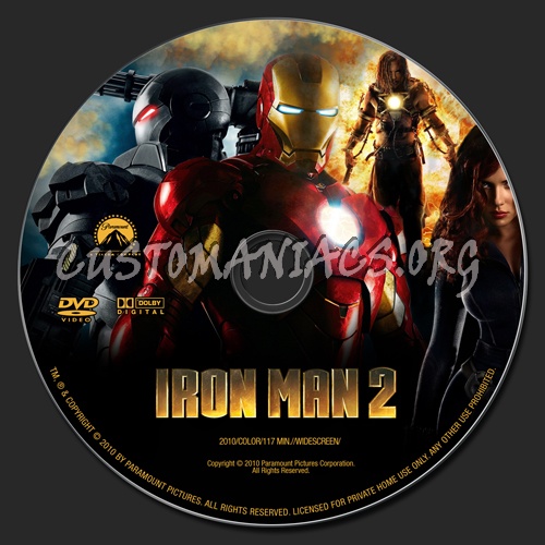 Iron Man 2 dvd label