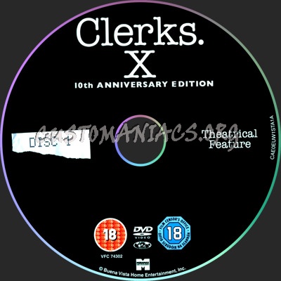 Clerks X Disc 1 - 3 dvd label