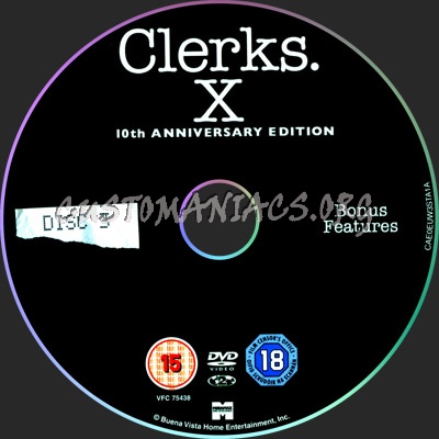 Clerks X Disc 1 - 3 dvd label